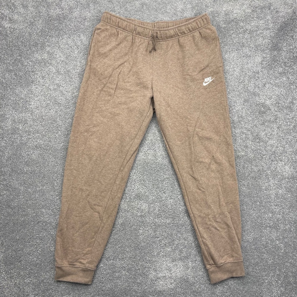 Nike Sweatpants Womens L Sportswear Club Fleece Joggers Brown Heather